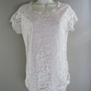 Sz M Maurices Lace Blouse